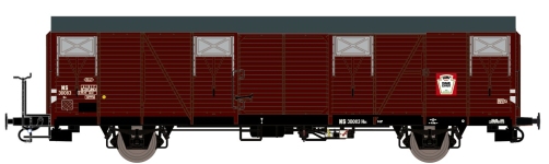 Exact-Train EX20255 - H0 - gedeckter Güterwagen HBS  mit Heinz Plakat Bremserbühne und Aufschrift Elst der NS; Ep. III 